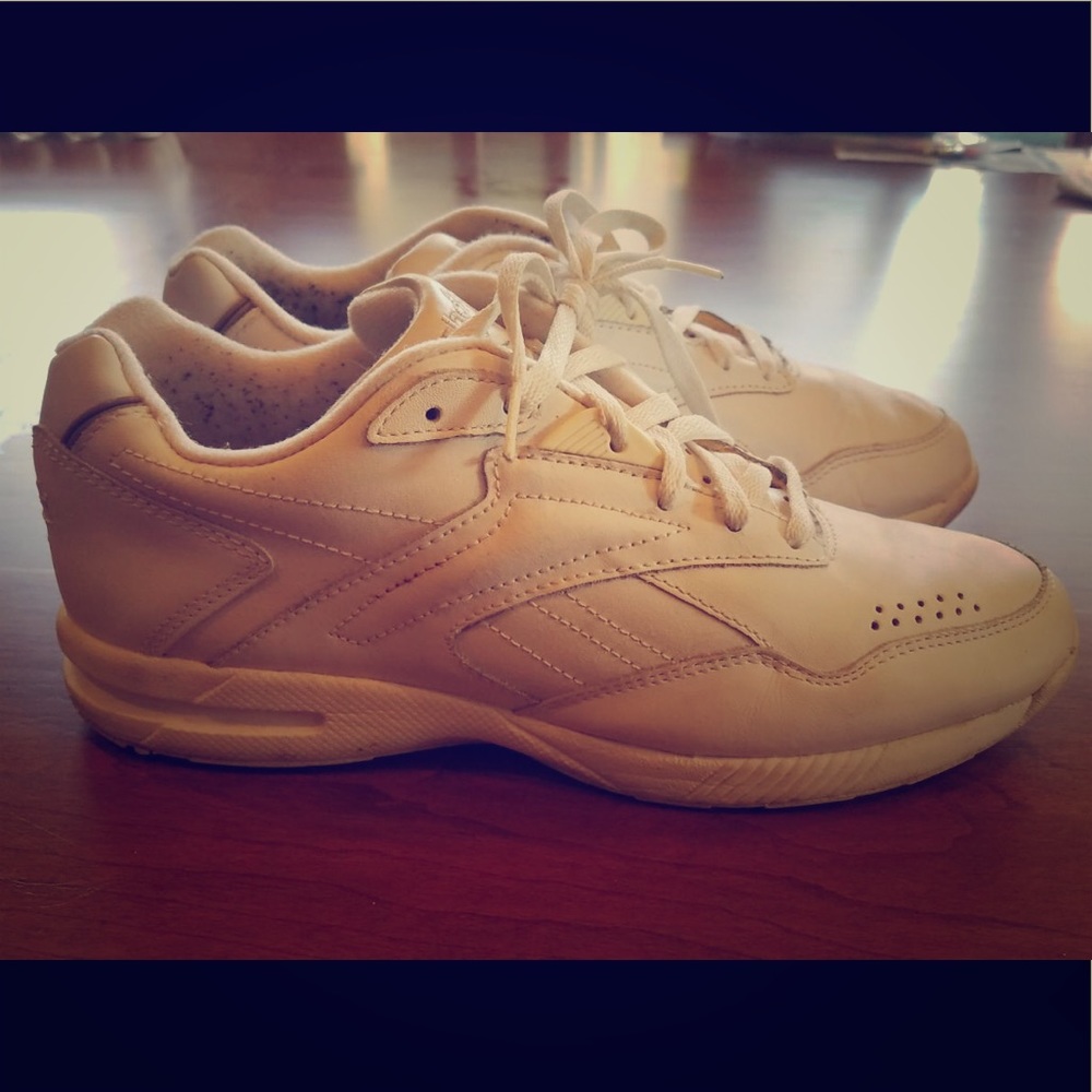 All white Reebok cheer/ cheerleading shoes